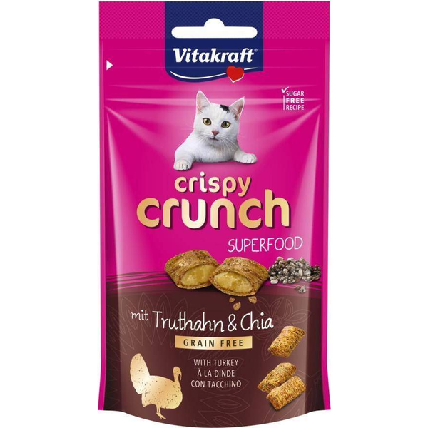 Vitakraft Crispy Crunch Pavo+semillas Chia 60g Snack Para Gatos