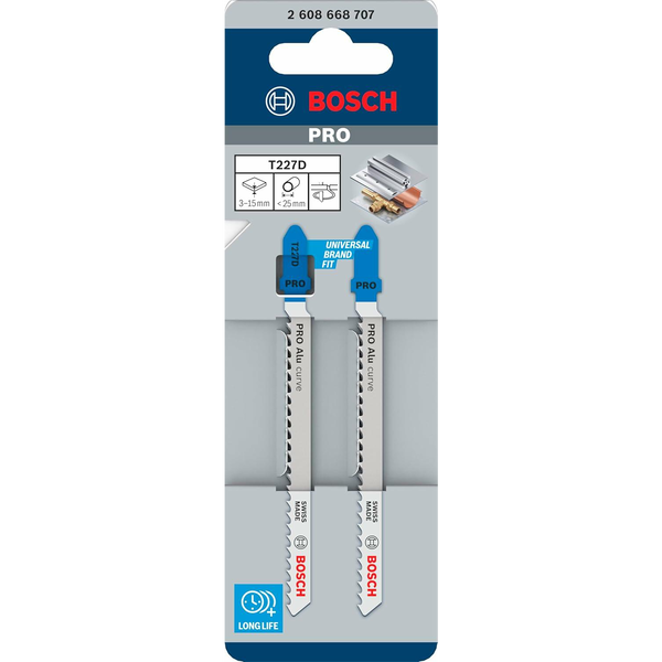 Bosch Accessories 2608668707 PRO Alu curve T227D szúrófűrészlap, 100 mm, 2 részes. 2 db