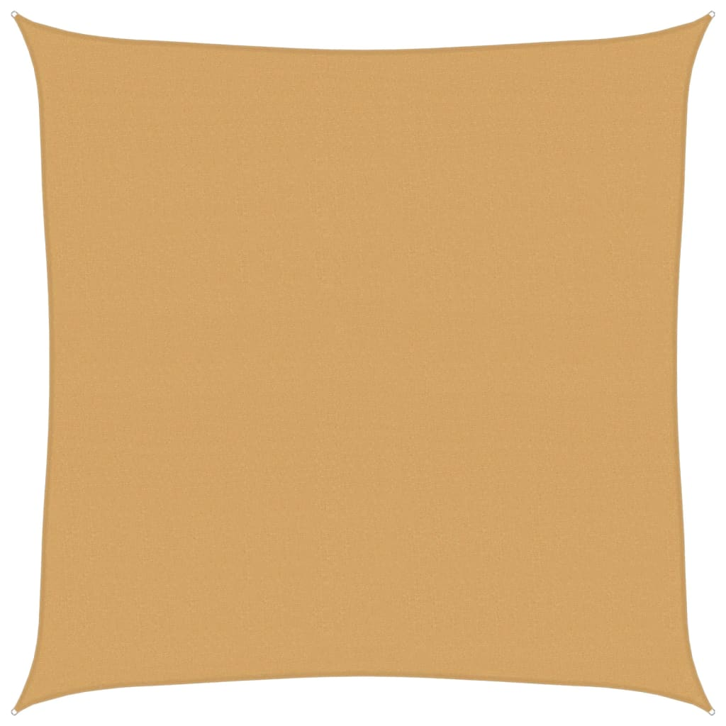 homokszínű négyzet alakú HDPE napvitorla 160 g/m² 6 x 6 m (4002026)