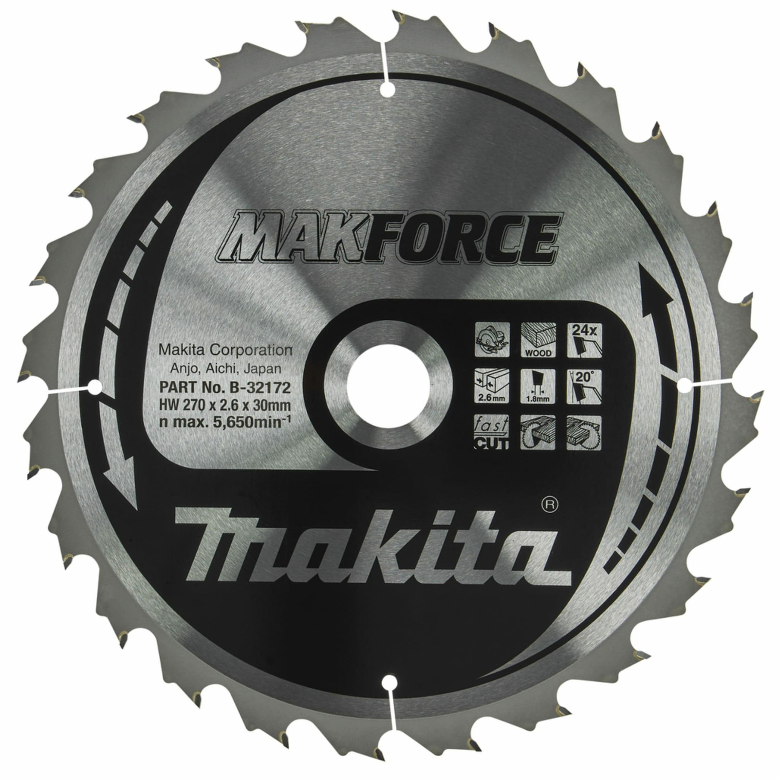 MAKITA faipari tárcsa 270x30 mm 24Z (B-32172)