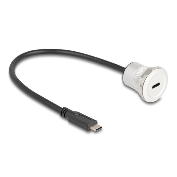 Delock USB 10 Gbps USB Type-C  beépített anya kábelcsatlakozóval 30 cm, alumínium (88183)