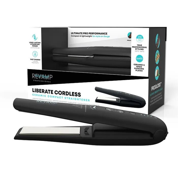 Revamp Progloss ST-1700 Liberate – placă de păr compactă fără fir, cu plăci ceramice