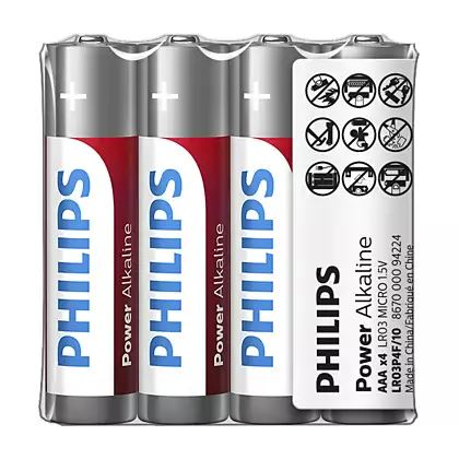Philips Power Alkaline LR03P4F/10 háztartási elem Egyszer használatos elem AAA Cink-karbon (LR03P4F/10)