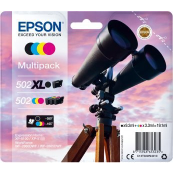 Epson 502 XL cartuccia d'inchiostro 4 pz Originale Resa elevata (XL) Nero, Blu, Magenta, Giallo
