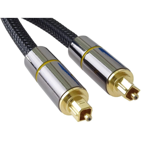 PremiumCord Toslink, OD:7mm, Gold-metal design + Nylon, 0.5m