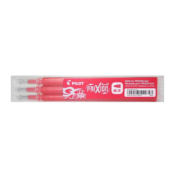 Pilot Frixion 0,5mm 3db-os piros rollertoll betét (BLS-FR5-R-S3)