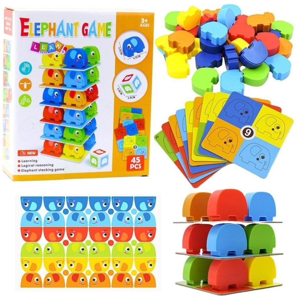 Családi Arcade Játék Elefánt Torony Rakásolás 45 db..  25126 (5905991061939)