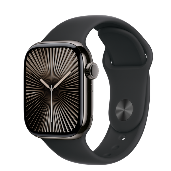 Apple Watch S10 Cellular 42mm szürke titántok, fekete sport M/L