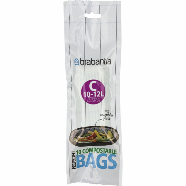  Brabantia Worki na śmieci 10 szt. do kompostowania 12l Brabantia Compostable Bags zieone