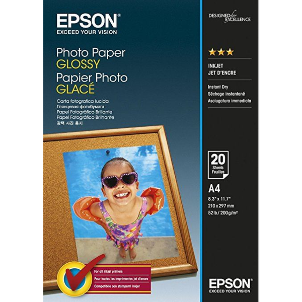 Epson Photo Paper Glossy hârtii fotografică Alb Glasată