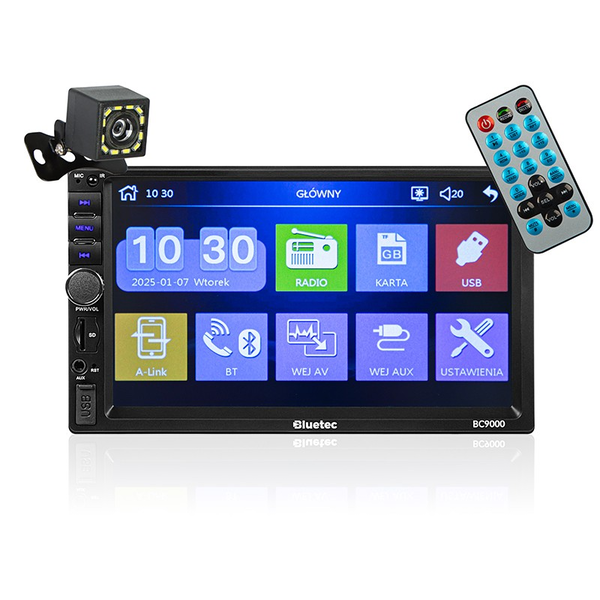 Bluetec BC9000 Érintőképernyős 7" Bluetooth Autó HiFi fejegység + Tolatókamera