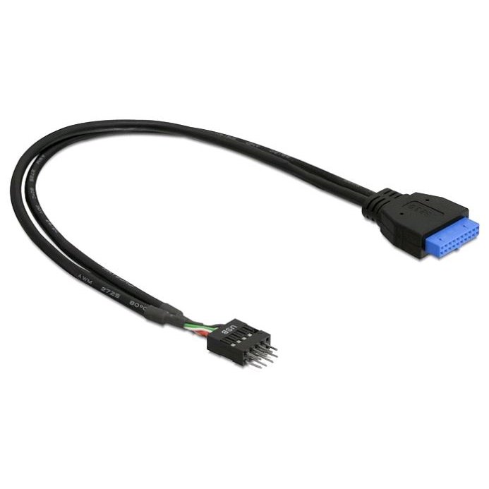 Delock USB 3.0 pin header 19 tűs anya > USB 2.0 pin header 8 tűs male (83095) (83095)