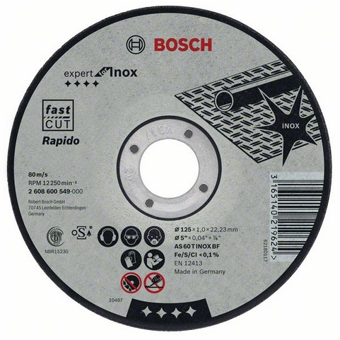 Trennscheibe Expert for Inox - Rapido, Ø 180mm (Bohrung 22,23mm, AS 46 T INOX BF, gekröpft)