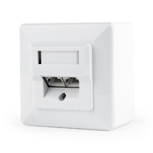 Gembird STP CAT6, 2 portos keystone, süllyesztett fali doboz (MWS-2S6-01)