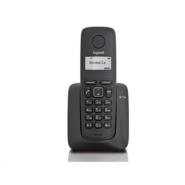 Безжичен телефон Gigaset DECT A116, Черен