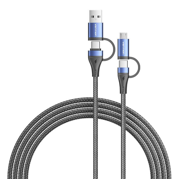 VENTION UNIVERZÁLNÍ KABEL USB KABEL 4V1 USB 2.0 MICRO USB 2X USB-C 1M
