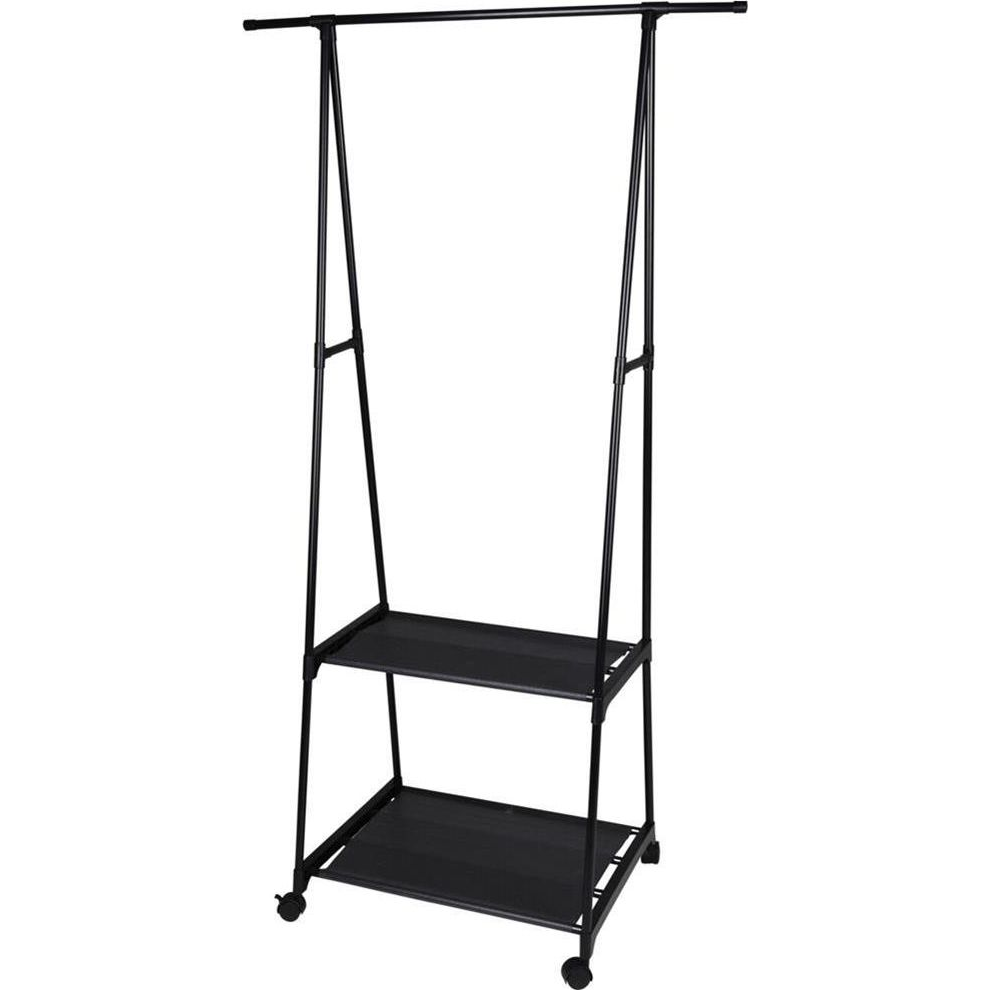 Ruhaakasztó cipőtartóval fekete színben (160 cm-es) (C80652320)