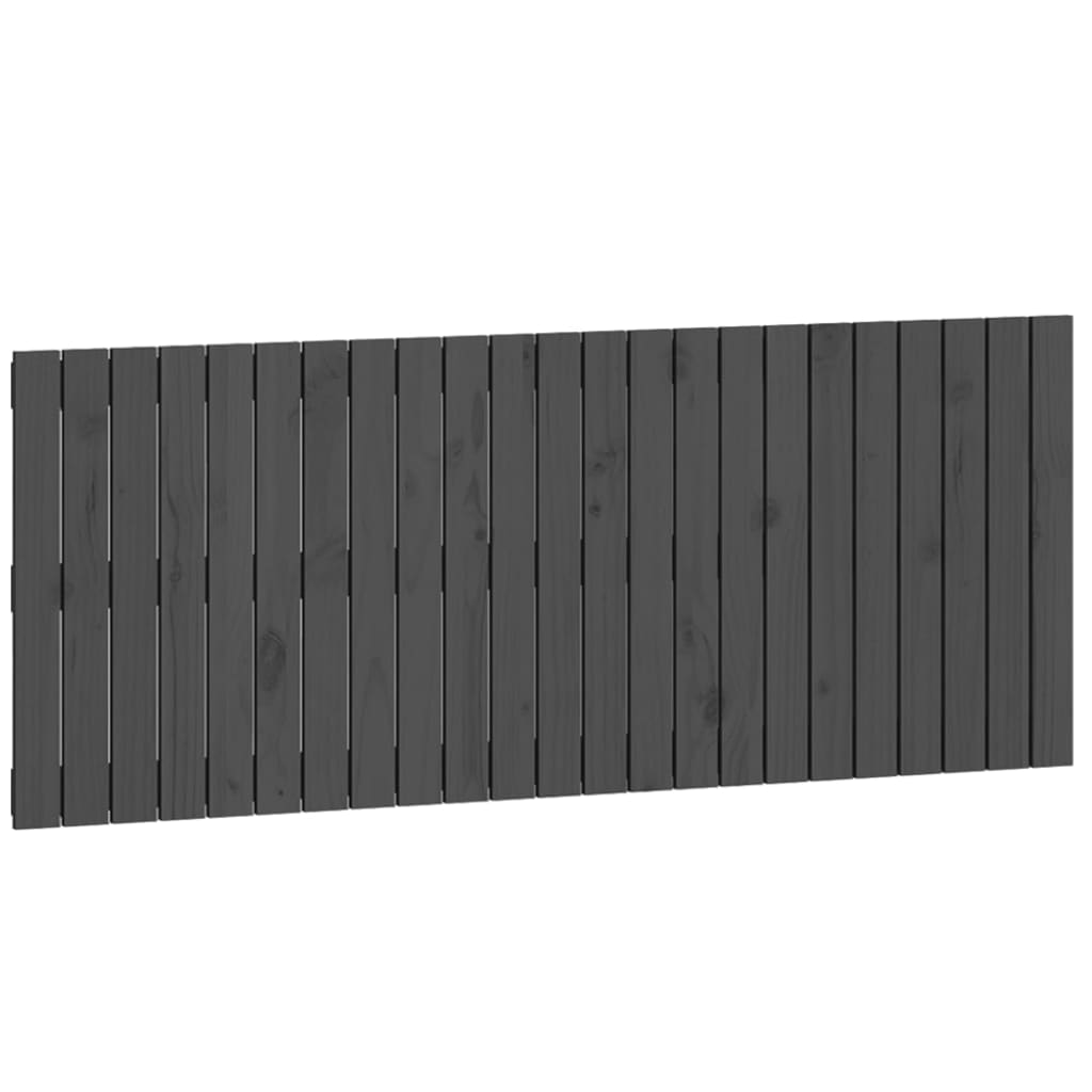 szürke tömör fenyőfa fali fejtámla 147 x 3 x 60 cm (824845)