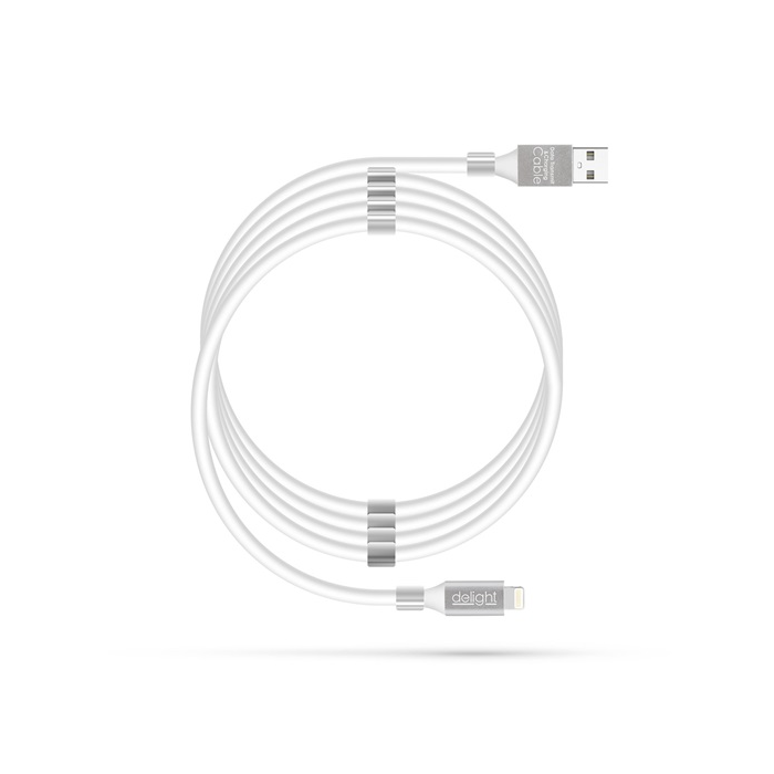 Delight 55446I-WH USB-A apa 2.0 - Lightning apa Adat és töltőkábel - Fehér (1.2m) (55446I-WH)