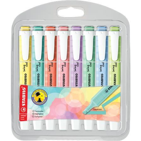 STABILO swing cool Pastel szövegkiemelő 8 dB Vésőhegyű Különböző színekben (275/8-08-1)