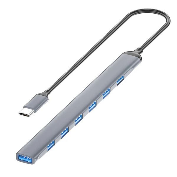 BlackBird USB 3.0 HUB 7 portos aluminium ház ezüst (BH1468) (BH1468)