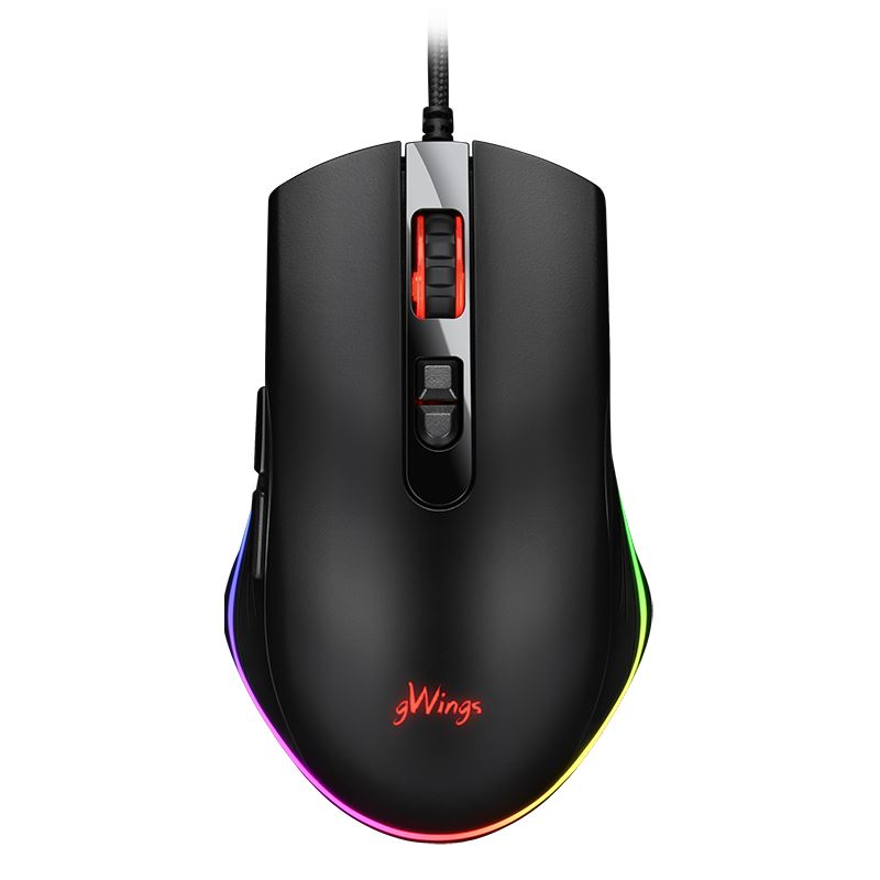 gWings GW9X13M gaming egér RGB világítással fekete (GW9X13M)