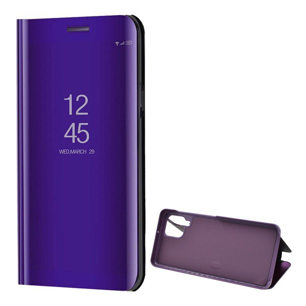 Tok álló (aktív FLIP, oldalra nyíló, asztali tartó funkció, tükrös felület, Mirror View Case) LILA [Samsung Galaxy M22 (SM-M225F)] (5996591096650)
