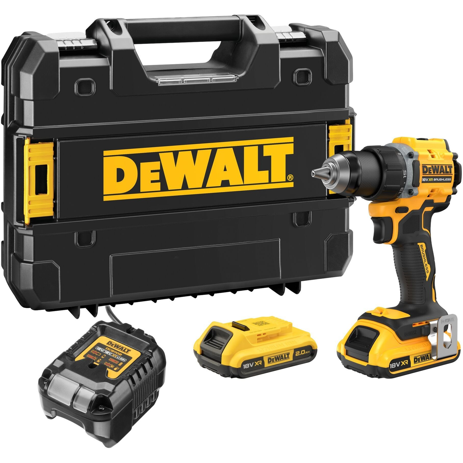 DEWALT DCD794D2T-QW DCD794D2T-QW Akkus fúrócsavarozó 18 V 2 Ah Lítiumion 2. akkuval, Töltővel, Hordtáskával (DCD794D2T-QW)