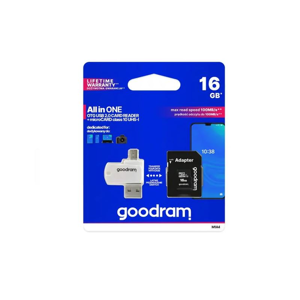 Goodram M1A4 All in One 16 GB MicroSDHC UHS-I Classe 10