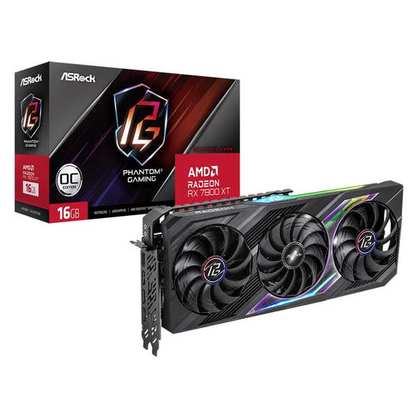 ASRock Radeon RX 7800 XT Phantom Gaming 16GB OC videokártya (RX7800XT PG 16GO)