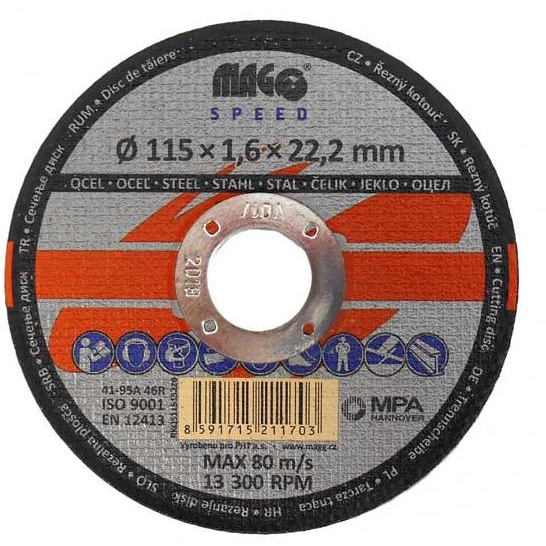 MAGG SPEED vágókorong fémhez, 115x1,6x22 mm (RKQS11515220)
