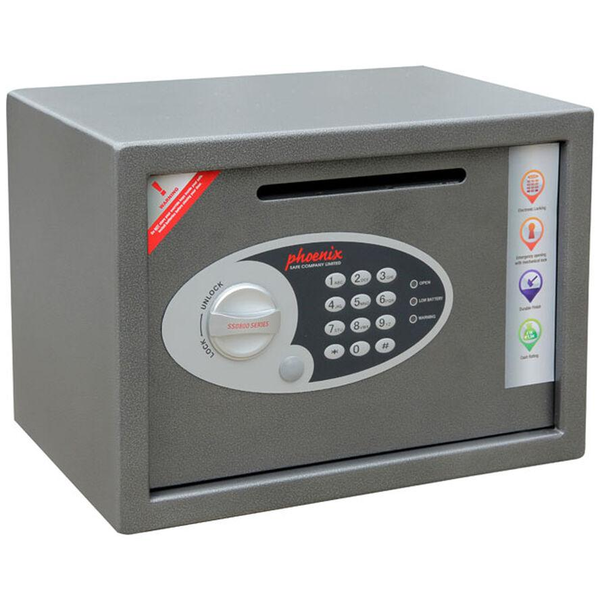 Phoenix SS0802ED Elektromos számzáras Biztonsági bútorszéf belső LED fénnyel - Szürke