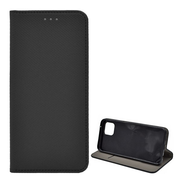 Tok álló, bőr hatású (FLIP, oldalra nyíló, asztali tartó funkció, rombusz minta) FEKETE [Oppo Reno 4 Z 5G] (5996591073149)