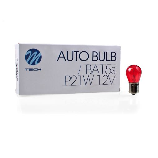 M-Tech BA15s S25, piros halogén izzó 12V - 21W 1db (72Z38) (72Z38)