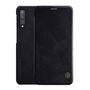 NILLKIN QIN tok álló, bőr hatású (FLIP, oldalra nyíló, bankkártya tartó) FEKETE [Samsung Galaxy A7 (2018) SM-A750F]