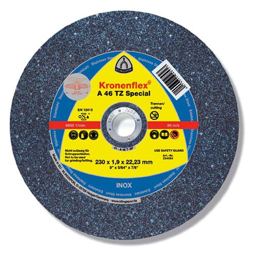 Klingspor A 46 TZ Special 224084 Vágótárcsa, egyenes 230 mm 25 db Nemesacél, Acél (246684)