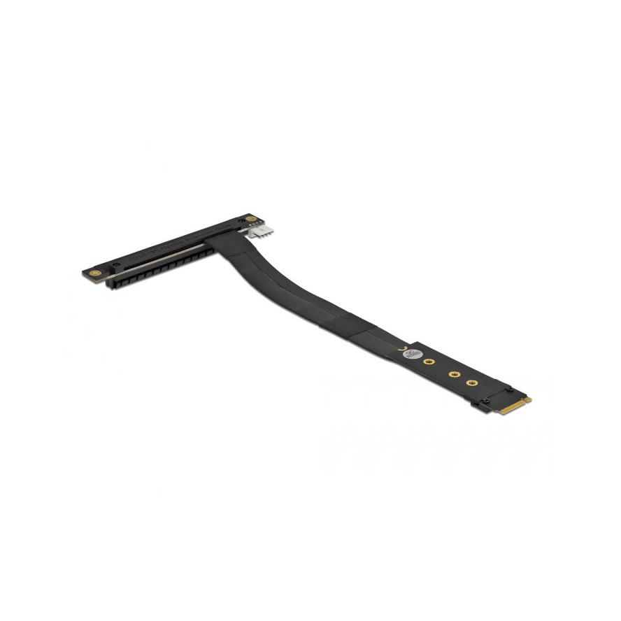 Delock M.2 M -> PCIe x16 Power 4pin Male adapter 0.2m fekete (64134)