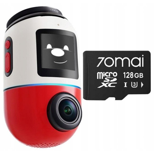 Autokamera 70mai X800 Omni 4K/GPS/WiFi červená + SD karta 70mai 128GB