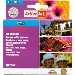 ActiveJet (Brother LC1000C,LC970C) Tintapatron Ciánkék