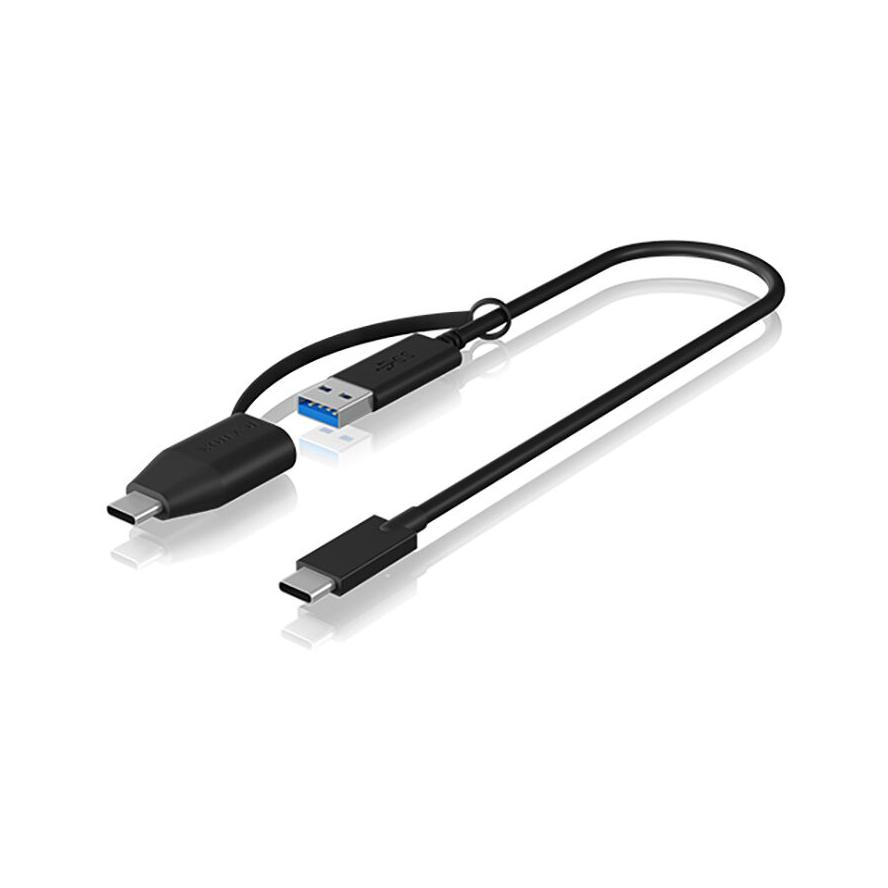 USB Adapterkabel IcyBox USB3.2(Gen2) Type-C zu Type A&C 35cm (IB-CB033)