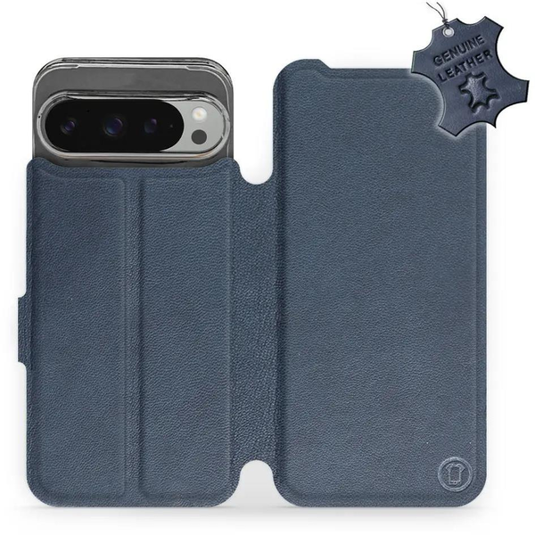Mobiwear Google Pixel 9 Pro XL kék bőr flip tok - L NBS