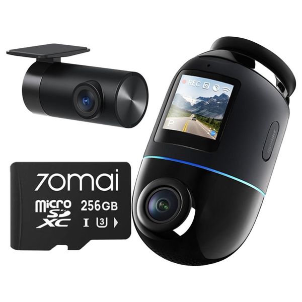 70mai Omni X800 4K WiFi Autós Menetrögzítő Kamera készlet + 256GB SD Kártya - Fekete