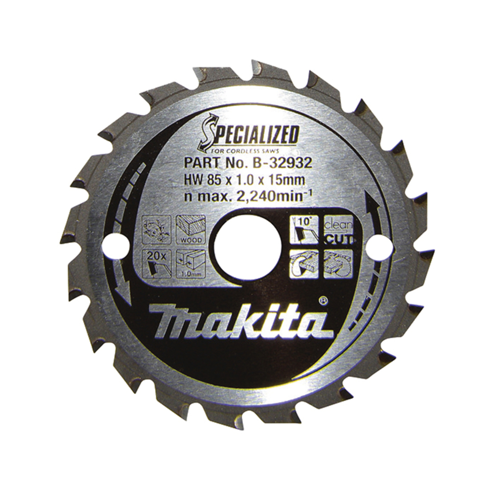 Makita SPECIALIZED Fa Körfűrészlap Ø 85mm 20 fog (B-32932)