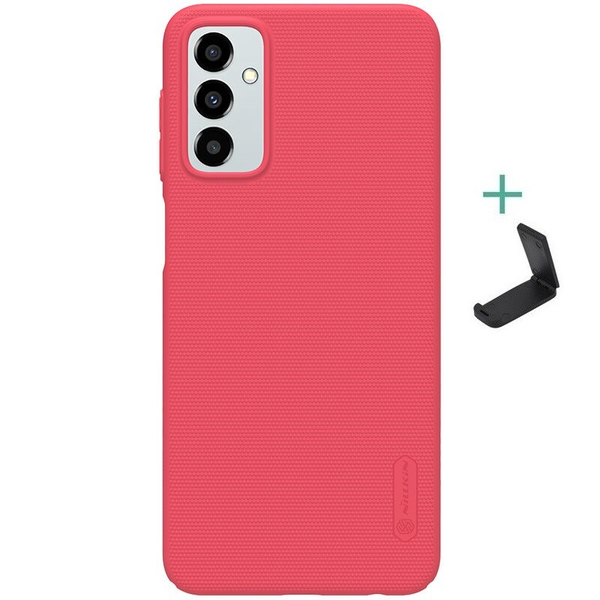 Samsung Galaxy M23 5G SM-M236B, Пластмасов заден капак, стойка, Nillkin Super Frosted, червен (RS120767)