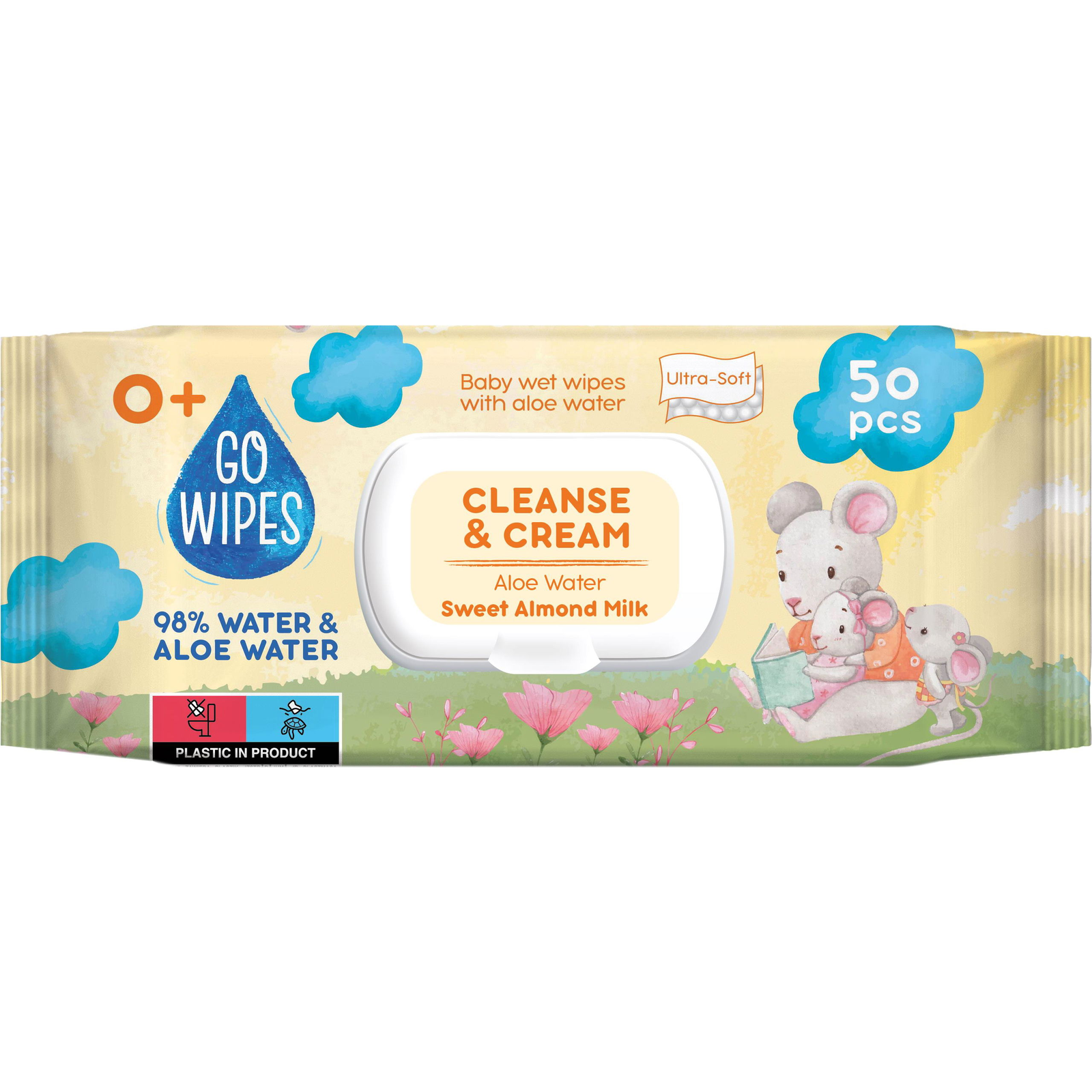GoWipes Aloe vízzel és mandulatejjel, 50 db (4823071657111)