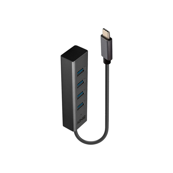 Lindy 43325 rozbočovač rozhraní USB 3.2 Gen 1 (3.1 Gen 1) Type-C 5000 Mbit/s Šedá