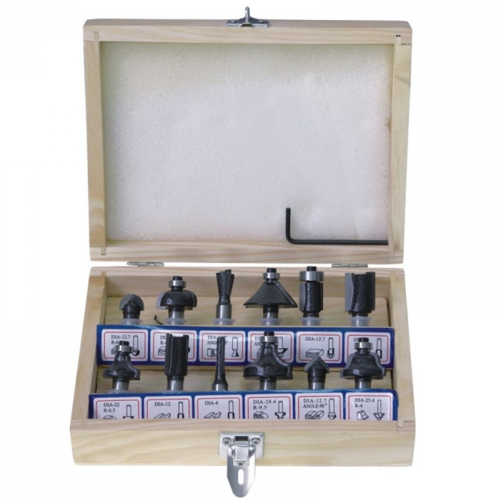 Dedra Felsőmaró Készlet 12 db D8 mm Szárral (DED0780)