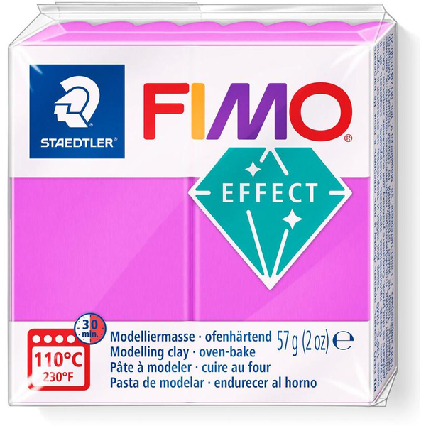 Plastická hmota Fimo Effect kostka 57g - neon fialová