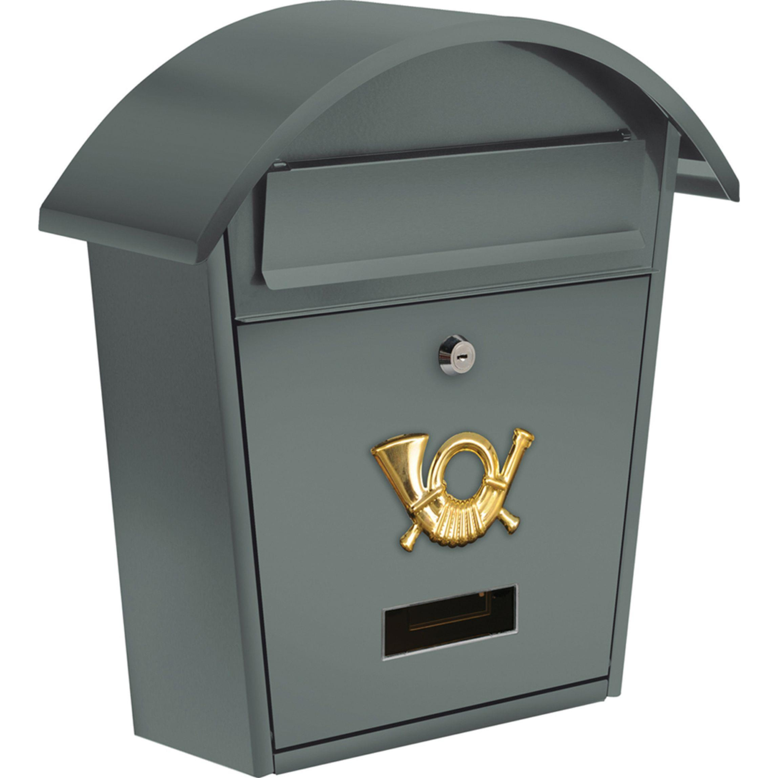 VOREL Postaláda, íves tetővel, 380×320×105 mm, szürke (5906083785863)