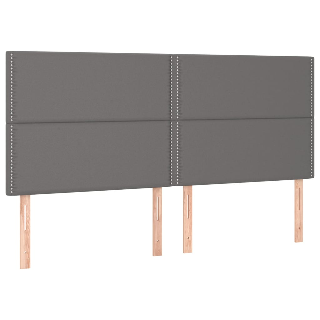 4 db szürke műbőr fejtámla 100x5x78/88 cm (3116304)